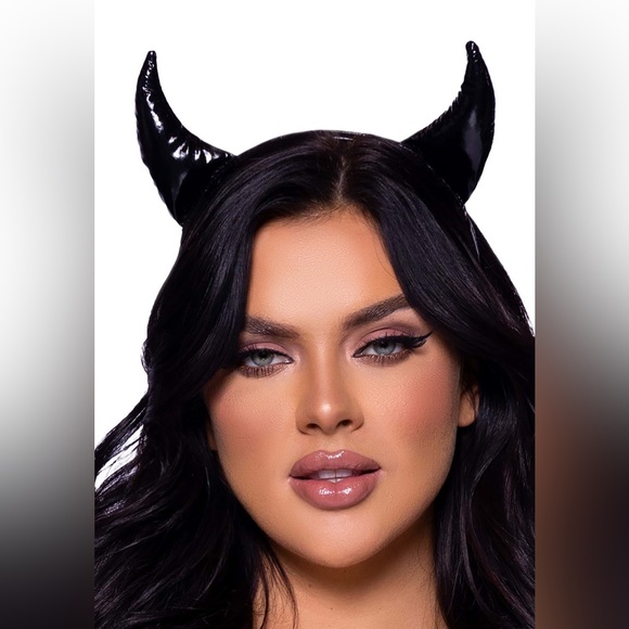 NEW Black Vinyl Devil Horns Headband! (And bunny ears headband) - Picture 1 of 3